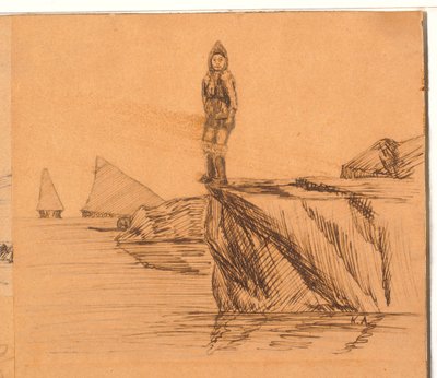 Mujer en una roca de Kaarale Andreassen