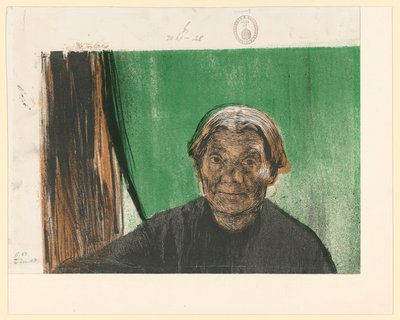 Anciana en la ventana (3.er estado, fragmento) de Käthe Kollwitz
