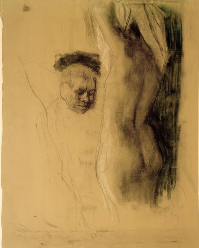 K. Kollwitz, Hombre arrodillado ante acto femenino de Käthe Kollwitz
