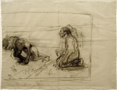 K.Kollwitz, Estudio para Arador (Arador con mujer arrodillada) de Käthe Kollwitz