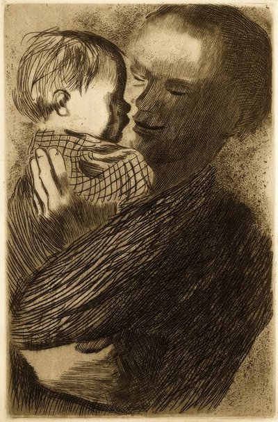 Madre con niño en brazos de Käthe Kollwitz
