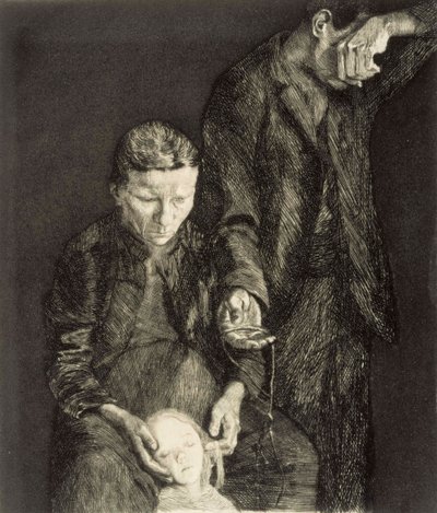 Familia pobre, parte de la obra Los oprimidos de Käthe Kollwitz