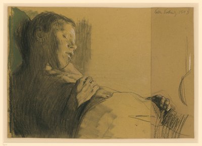 Schlafender Knabe (Das tote Kind) de Käthe Kollwitz