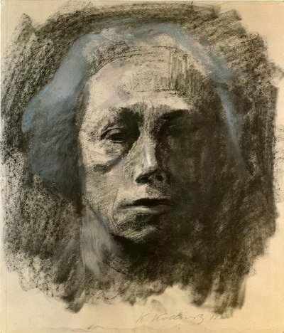 Autorretrato en frente de Käthe Kollwitz