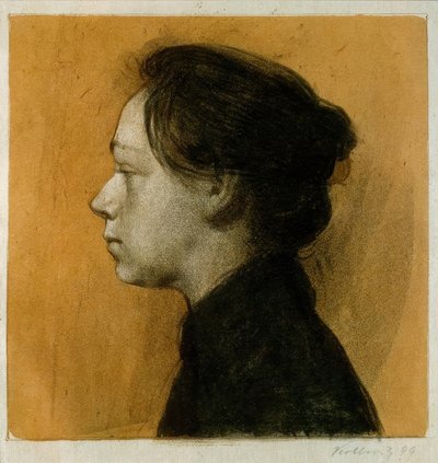 Autorretrato de perfil hacia la izquierda II de Käthe Kollwitz