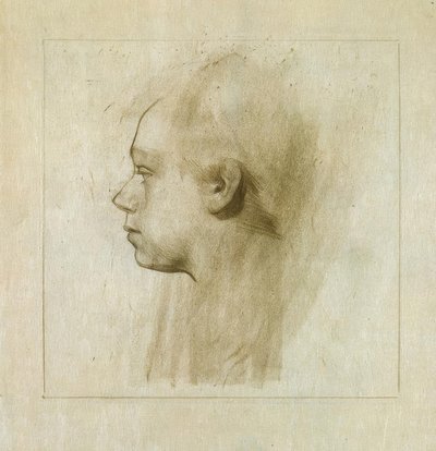 Autorretrato de perfil hacia la izquierda I de Käthe Kollwitz