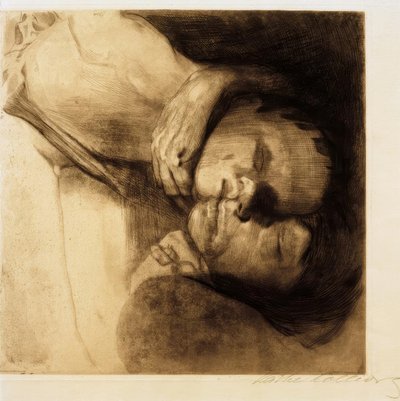 Muerte, mujer y niño de Käthe Kollwitz