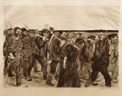 Procesión de tejedores de Käthe Kollwitz