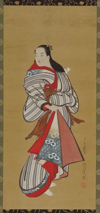 Yujo de pie, período Edo de Kaigetsudô Ando