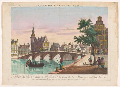 Vista del Doelenbrug sobre el Amstel en Amsterdam Le Pont du Doelen a Amsterdam (título sobre objeto) de Kaiserlich Franziskische Akademie