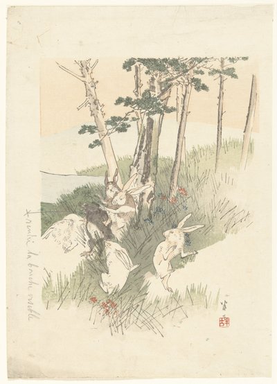Conejos y un topo de Kajita Hanko