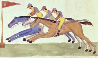 Carreras de Caballos en Bengala, c.1830 de Kalighat School