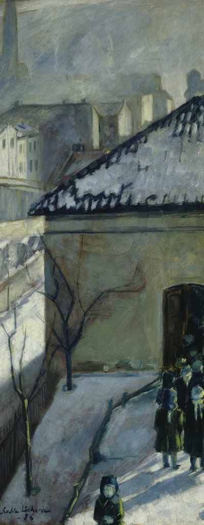 Vista hacia la escuela Ruseloekka, Oslo (óleo sobre lienzo) de Kalle Lochen