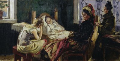 Visita a una paciente (óleo sobre lienzo) de Kalle Lochen