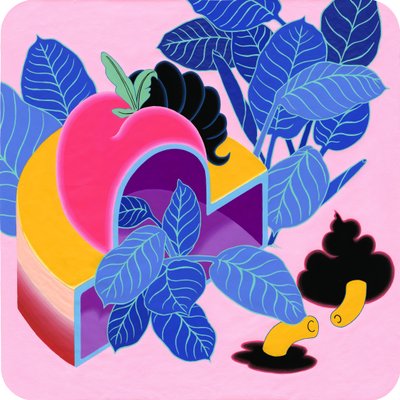 Melocotón de manzana, 2019 (acrílico sobre lienzo) de Kam Tsz