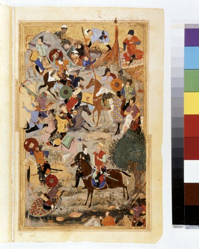 TIMUR (Tamerlán): Timur sitiando el castillo de los Hospitalarios en Esmirna en 1402. de Kamal ud Din Behzad