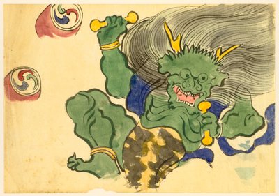 Flowers of a Hundred Worlds (Momoyogusa): God of Thunder (Raijin) de Kamisaka Sekka