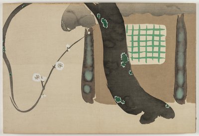 Flowers of a Hundred Worlds (Momoyogusa): Plum by the Eaves (Nokiba no ume) de Kamisaka Sekka