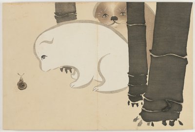 Flowers of a Hundred Worlds (Momoyogusa): Puppies (Enokoro) de Kamisaka Sekka