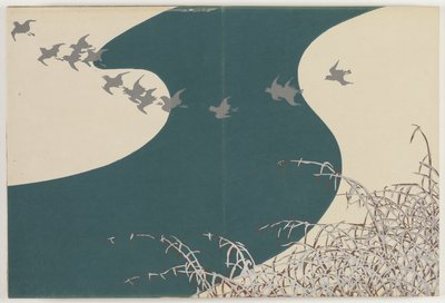 Flowers of a Hundred Worlds (Momoyogusa): River in Winter (Fuyu no kawa) de Kamisaka Sekka