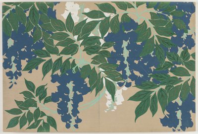 Flowers of a Hundred Worlds (Momoyogusa): Wisteria (Fuji) de Kamisaka Sekka