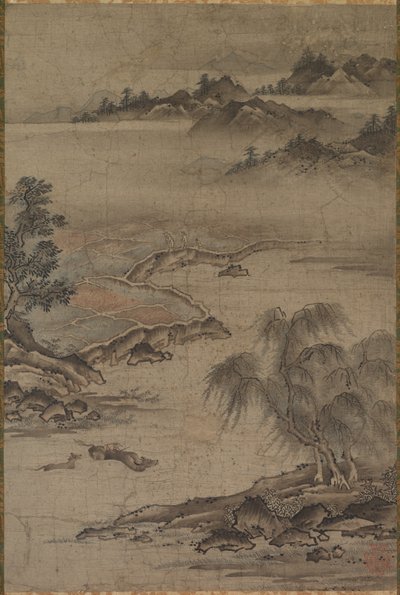 Agricultura y pastoreo de búfalos en verano, mediados a finales de 1500s de Kanô Jushin