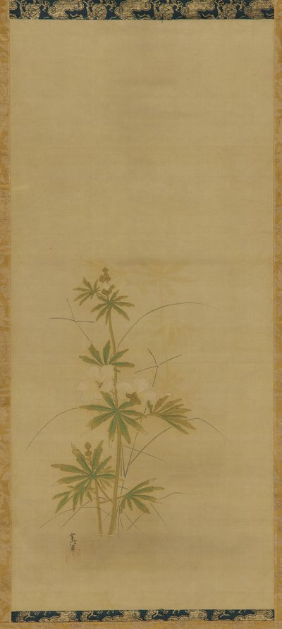 Aibika parte de un conjunto, período Edo, mediados del siglo XVII-principios del siglo XVIII de Kanô Yôboku Tsunenobu