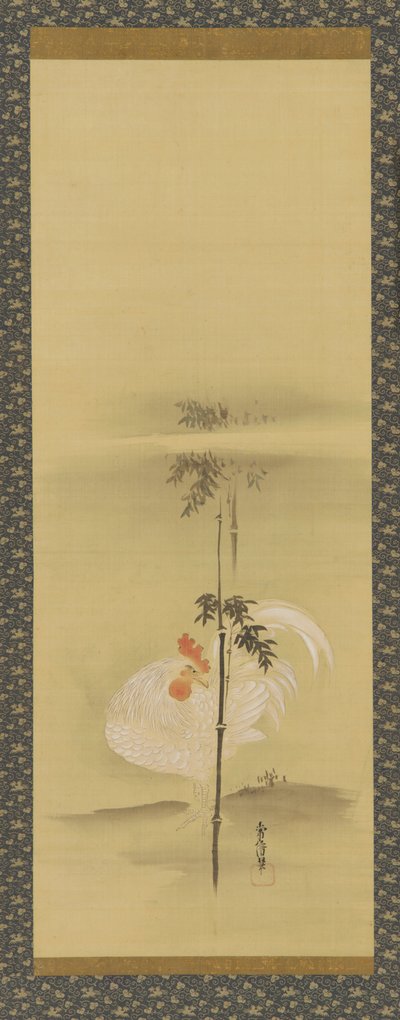 Gallo y bambú, período Edo de Kanô Yôboku Tsunenobu