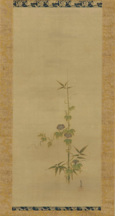 Gloria de la mañana y bambú, parte de un conjunto, período Edo, mediados del siglo XVII - principios del siglo XVIII de Kanô Yôboku Tsunenobu