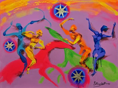 Danza abstracta y colorida de Kanat Ibragimov