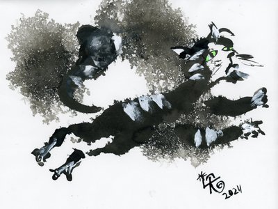 El gato de tinta que salta de Kanat Ibragimov