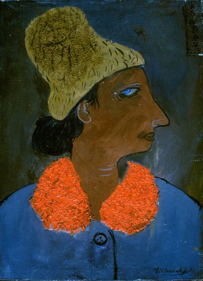 Mujer con cuello naranja de Kanat Ibragimov