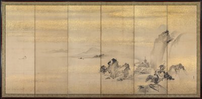 Paisajes de verano e invierno de Kano Naonobu
