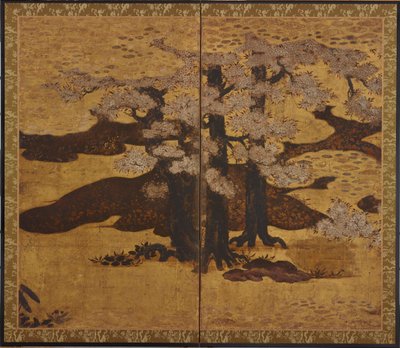 Cerezos en flor, período Edo, ca.1580-1635 de Kano Sanraku