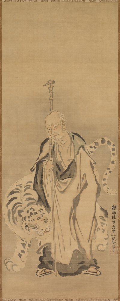 Un sabio con tigre, siglo XVII de Kanō Tan’yū