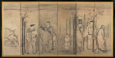 Siete Sabios del Bosque de Bambú, Cuatro Ancianos del Monte Shang, 1600s de Kanō Tan’yū