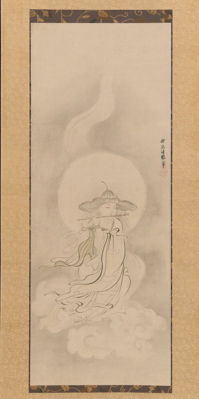 Jizo Bosatsu tocando una flauta, mediados del siglo XVII de Kanō Tan’yū