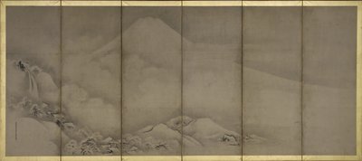 Monte Fuji y Punto Matsubara, Biombos de Kano Tanyu