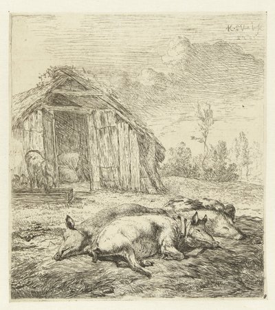 Tres cerdos por un corral Animales (título de la serie) de Karel Du Jardin