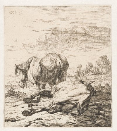 Dos caballos Animales (título de la serie) de Karel Du Jardin