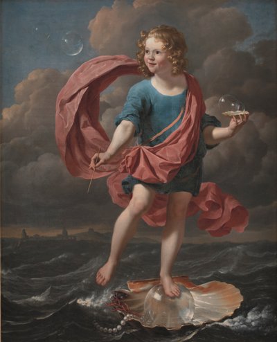 Niño soplando burbujas de jabón. Alegoría sobre la transitoriedad y la brevedad de la vida de Karel Dujardin