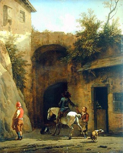 Frente a la posada, 1658 de Karel Dujardin