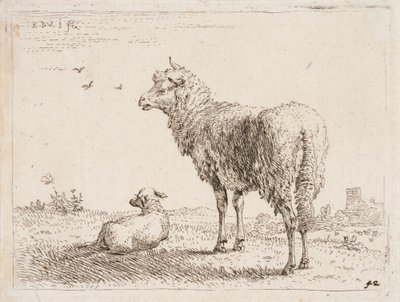 Oveja con cordero de Karel Dujardin