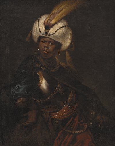 Un hombre con turbante y armadura de Karel van III Mander