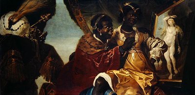 Hidaspes y Persina ante una pintura de Andrómeda de Karel van III Mander