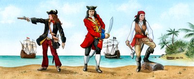 Anne Bonny, John Calico Jack Rackam y Mary Read, piratas del siglo XVIII de Karen Humpage