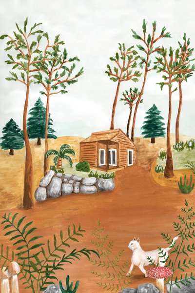 Gato de la cabaña del bosque de Karen Menzenbach