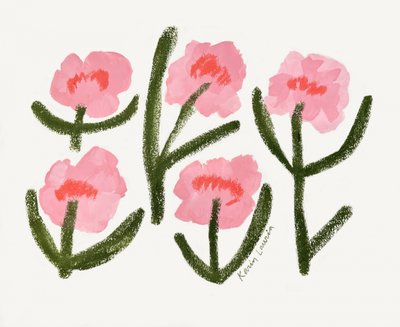 Flores rosas modernas de Karin Lauria