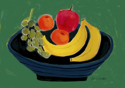 Naturaleza muerta con frutas de colores vivos de Karin Lauria