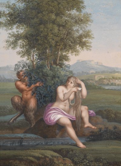 Ninfa y fauno del arroyo de Karl Agricola